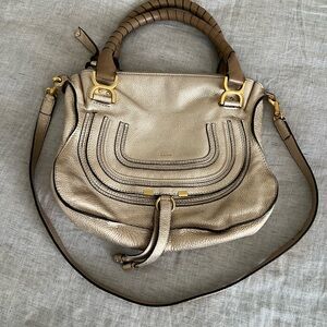 Chloe Gold Pink Limited Edition Marcie Satchel Crossbody Bag